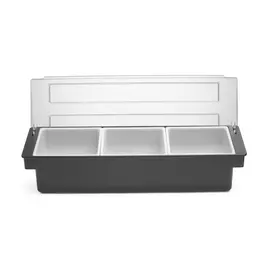 BarUp Condimenthouder - 3 bakjes Zwart, 480x150x(H)100mm - 552018