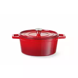 HENDI Braadpan geëmailleerd gietijzer 0,27L, Rood, 130x100x(H)48mm - 626856