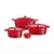 HENDI Braadpan geëmailleerd gietijzer 0,27L, Rood, 130x100x(H)48mm - 626856