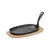 HENDI Gietijzeren schaal met houten onderlegger en greep Zwart, 280x140x(H)30mm - 629383