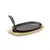 HENDI Gietijzeren schaal met houten onderlegger en greep Zwart, 280x140x(H)30mm - 629383