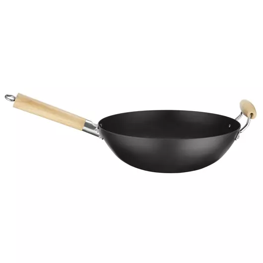HENDI Wok met houten handvat ⌀324x565mm - 627907